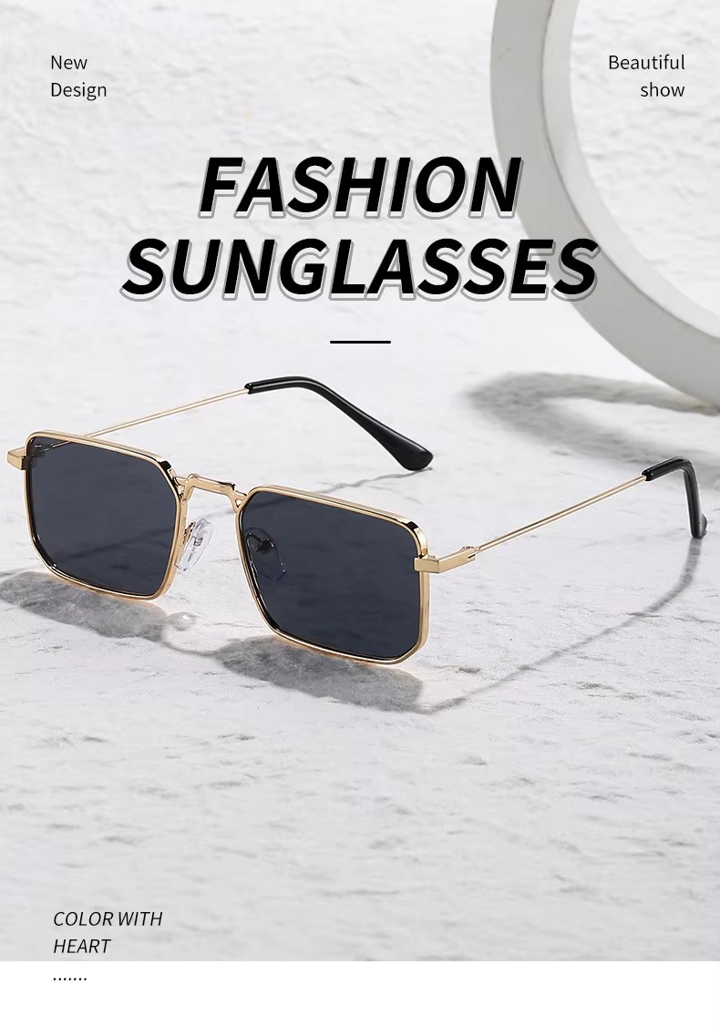 2024 Square Frame Men's Sunglasses Steampunk Sunglasses Women's Fashion Trend Metal Sunglasses