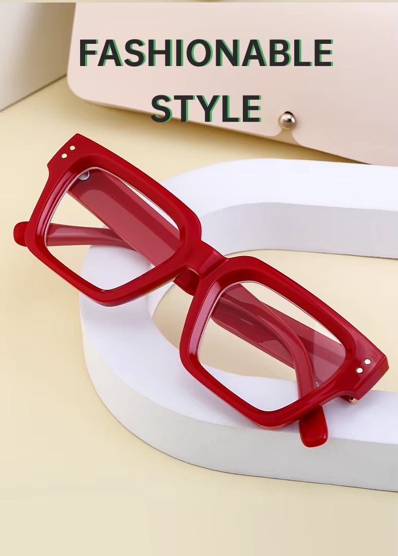 New European American Fashion Square Frame Glasses Blue/black/red Optical Frames For Women With Myopia Flat Glasses For Men