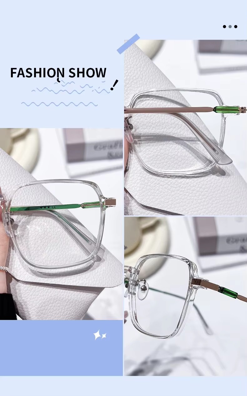 Anti-blue Light Color-changing Glasses Female Large Frame High Value Myopia Glasses Finished Sglasse Frame