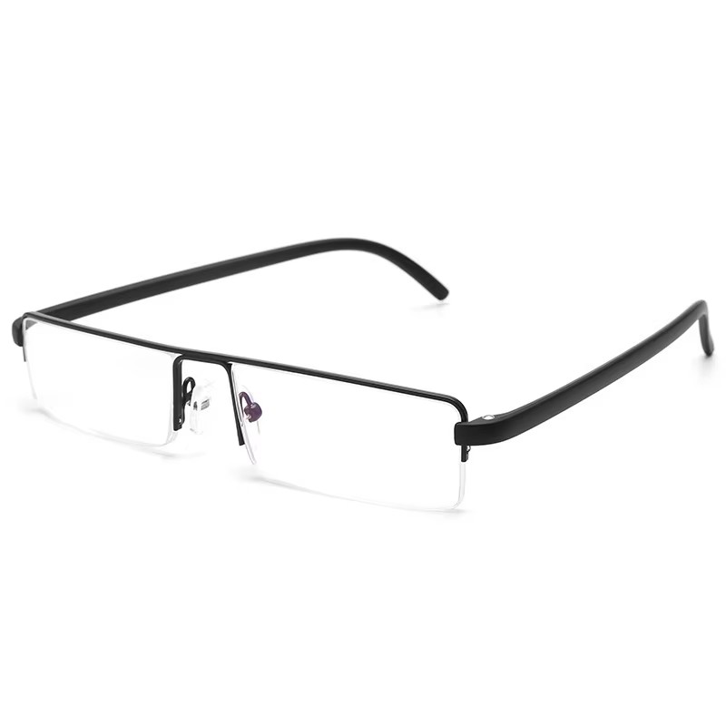 Anti Blue Light Metal Stainless Half Frame Reading Glasses For Men