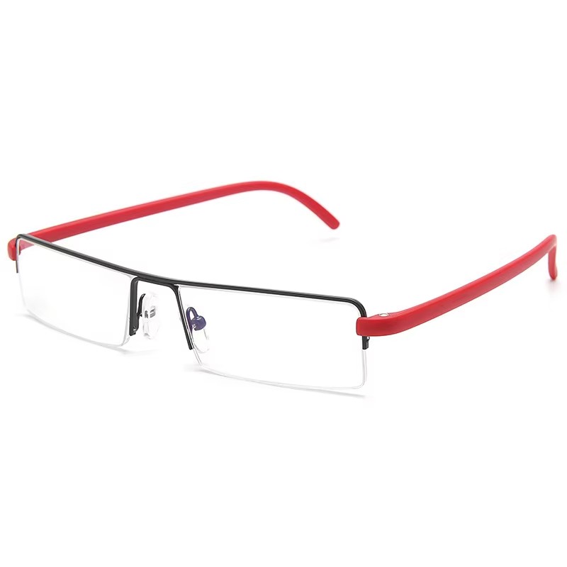 Anti Blue Light Metal Stainless Half Frame Reading Glasses For Men