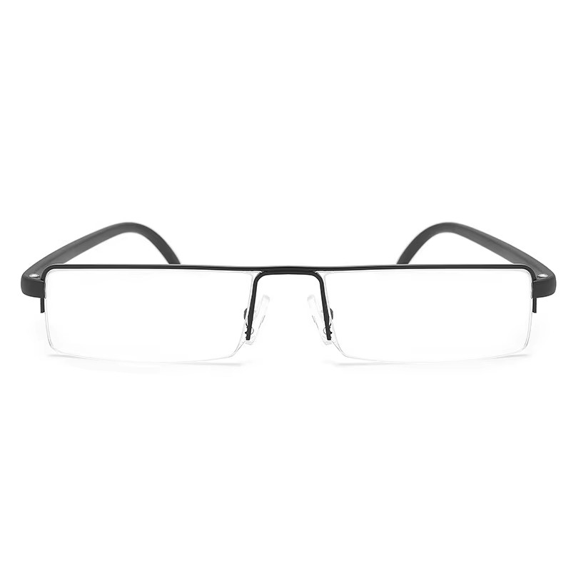 Anti Blue Light Metal Stainless Half Frame Reading Glasses For Men