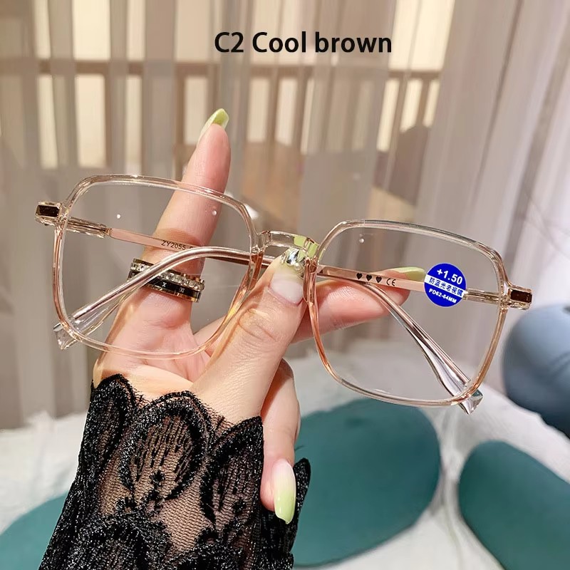 Crystal Anti-blue Reading Glasses Fashion Trend Women's Large Frame Reading Glasses