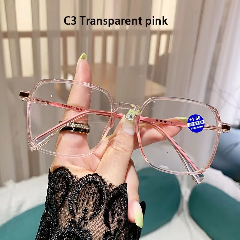 Crystal Anti-blue Reading Glasses Fashion Trend Women's Large Frame Reading Glasses