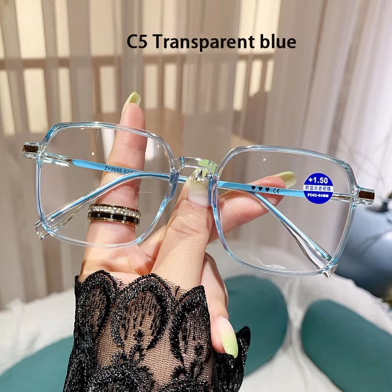 Crystal Anti-blue Reading Glasses Fashion Trend Women's Large Frame Reading Glasses