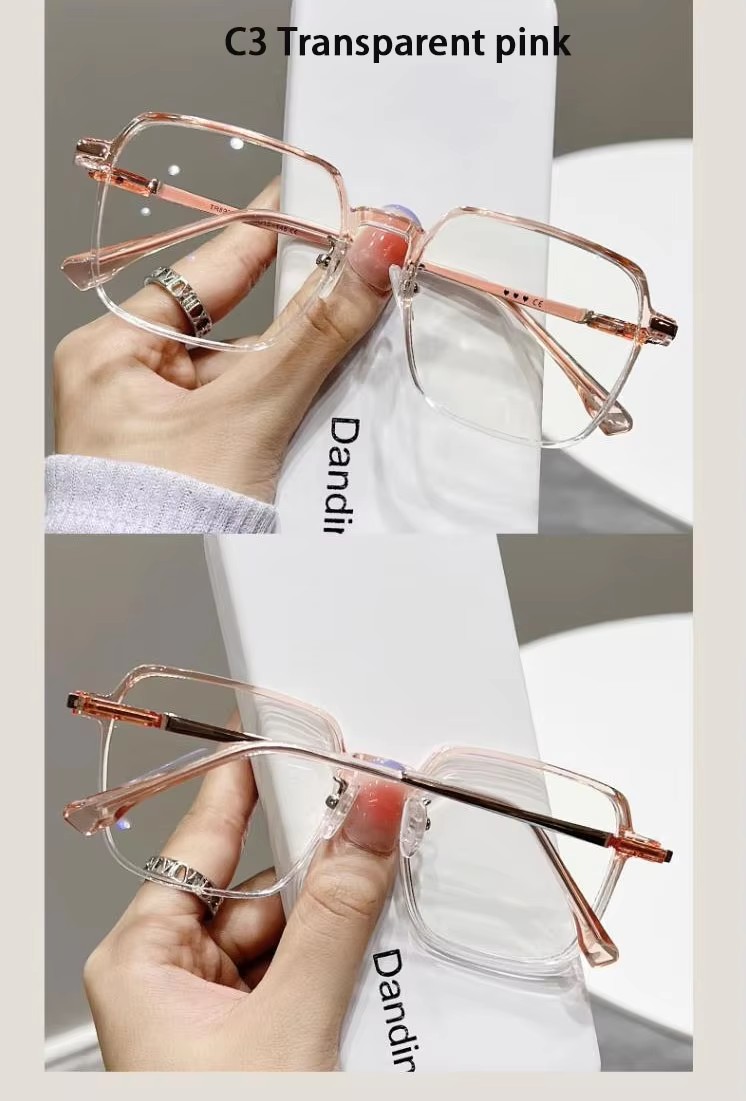 Crystal Anti-blue Reading Glasses Fashion Trend Women's Large Frame Reading Glasses