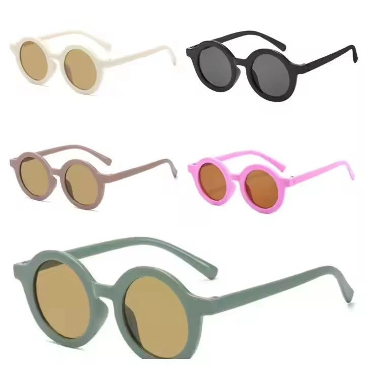Cute Plastic Frosted Kids Sunglasses 1-8 Year Old Babies Reading Glasses Optical Frames Blue Red Parent-child Decorative Glasses