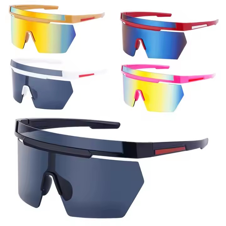 Fashion Outdoor Sports Cycling Oversized Sunglasses For Men And Women Trendy Windproof Shades