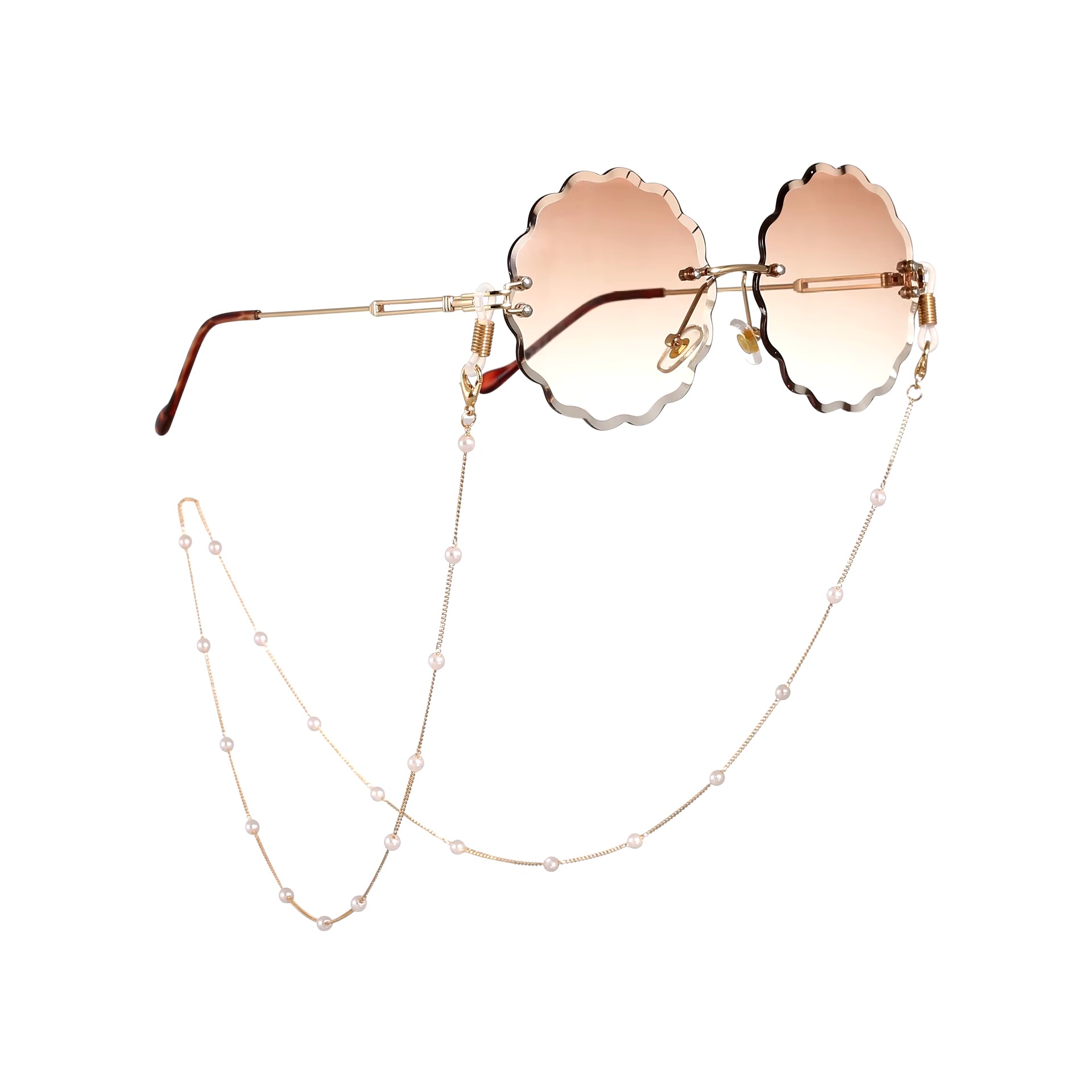 Fashionable And Simple Pearl Glasses Chain Halterneck Anti-falling Glasses Rope