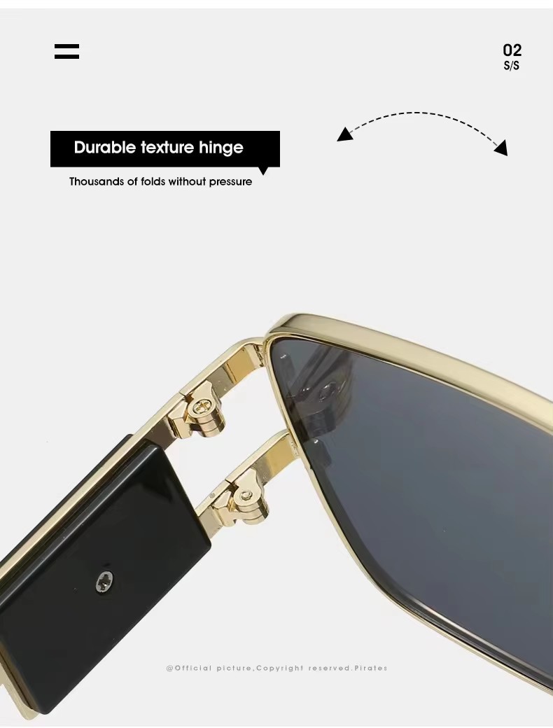 Fashionable Men's Double Beam Uv400 Sunglasses High Quality Metal Outdoor Reading Lenses Lens Glass Sun Glasses Lentes De Sol