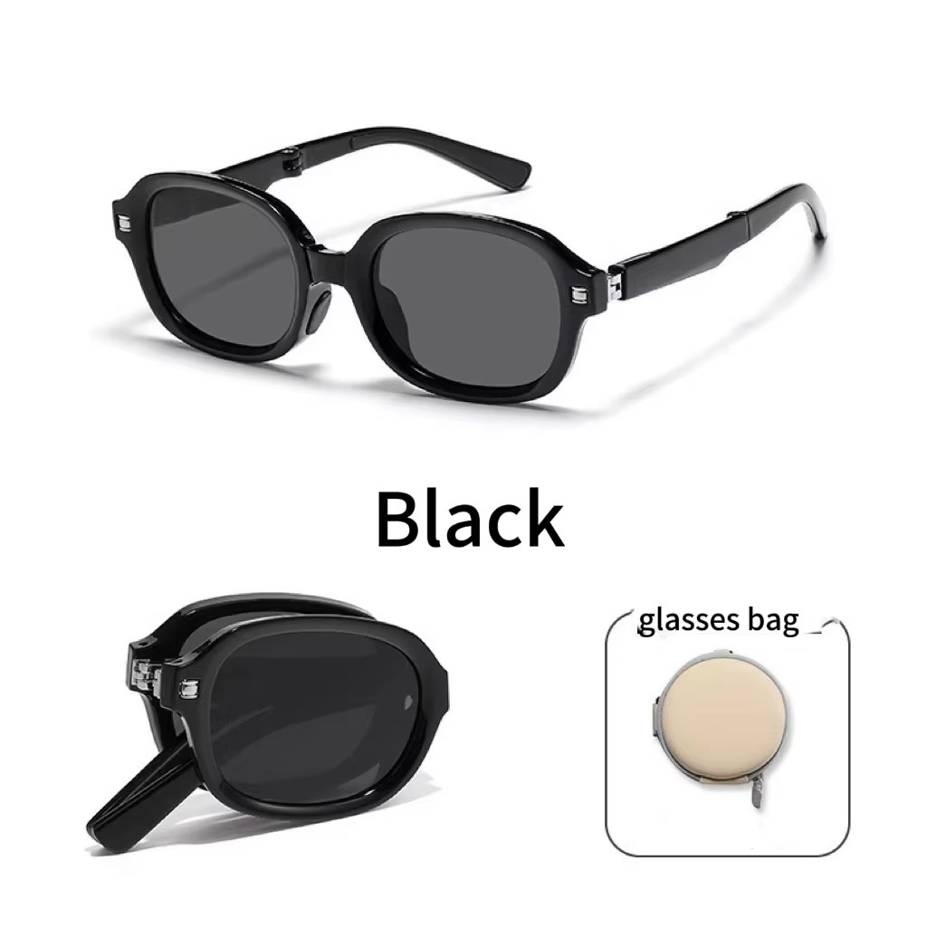 Foldable Sunglasses Women's 180 Degree Foldable Hd Anti-uv Polarizing Sunglasses Portable Driving Glasses