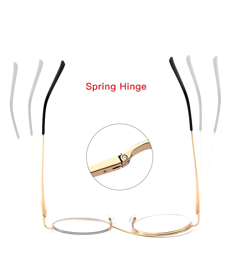 New Women's Half-frame Metal Optical Glasses With Anti-blue Light Lens Comfortable Flat Gold Frame For Myopia Correction