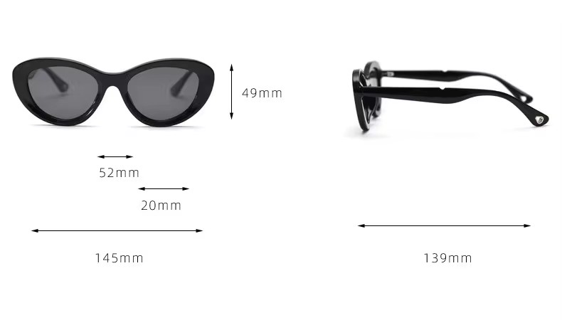 High-end Unisex Cat Eye Sunglasses High-grade Radiation Protection Sun Protection Black White Orange Frames Made Tr90 Tr Pc