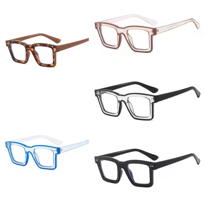 High Quality Trend Optical Glasses Square Tr Anti-blue Fashionable Coffee C2 Sunglasses Men Women Acetate Mirror Eye Protection