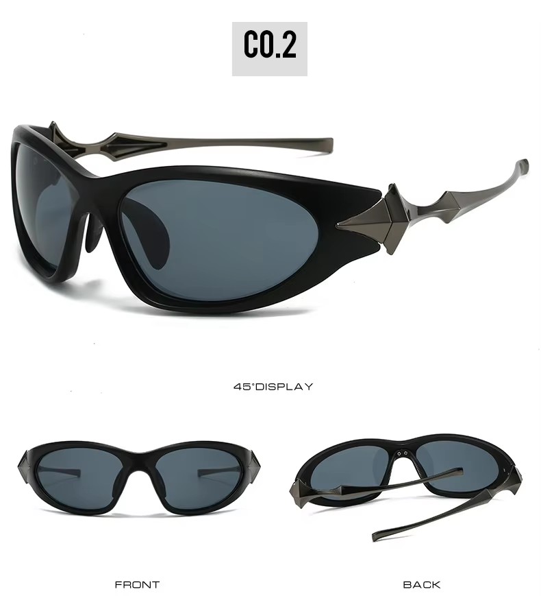 Hot Eyewear Fashion 2024 Star Sunglasses Y2k Cyberpunk Futuristic