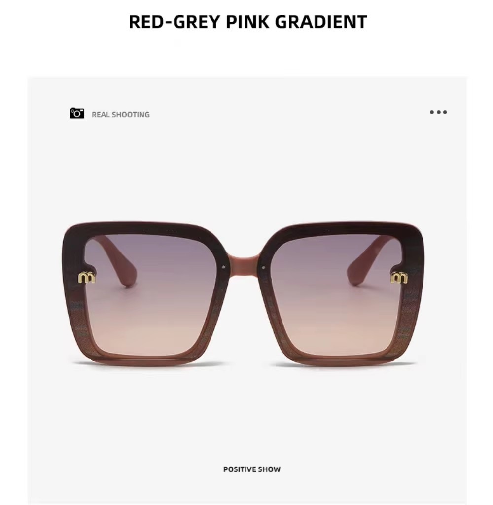 New Internet Red Street Shot Sunglasses Female Korean Version Inlaid With Flash Powder Square Anti-ultraviolet Glasses