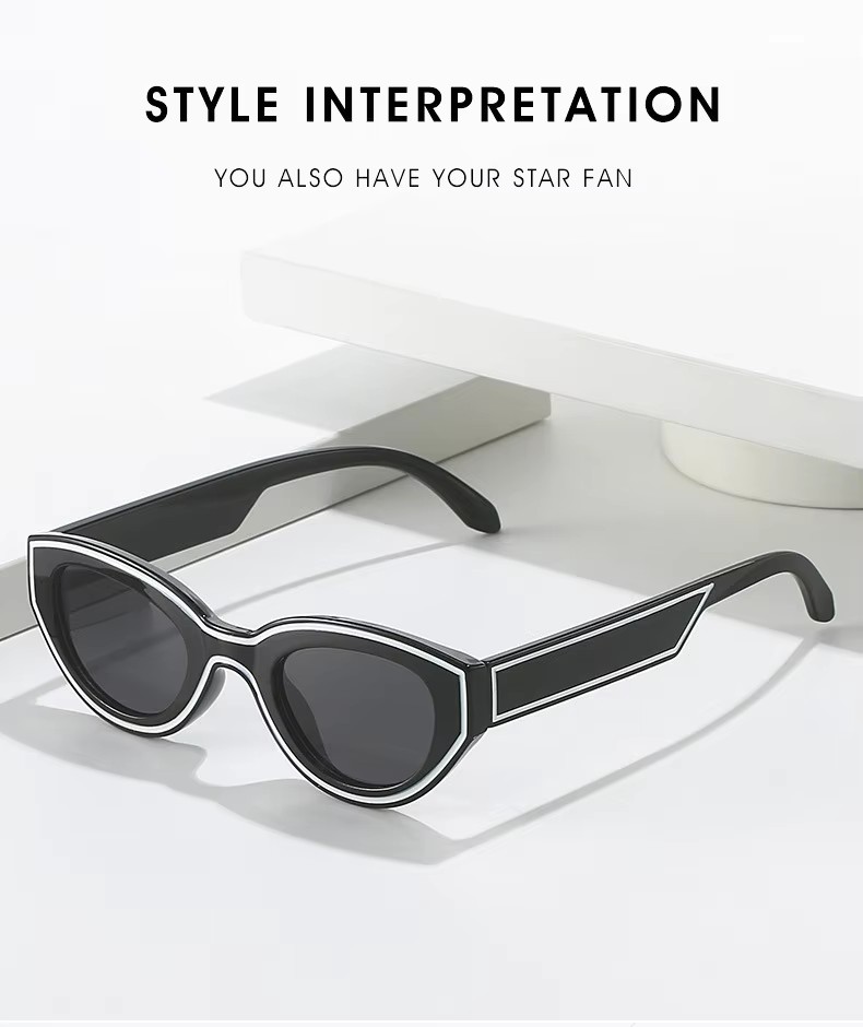 Wholesale Retro Cat Eye Small Frame Sunglasses Trend Design Uv400 Protection Shades For Men Women Multi-color Logo Packaging