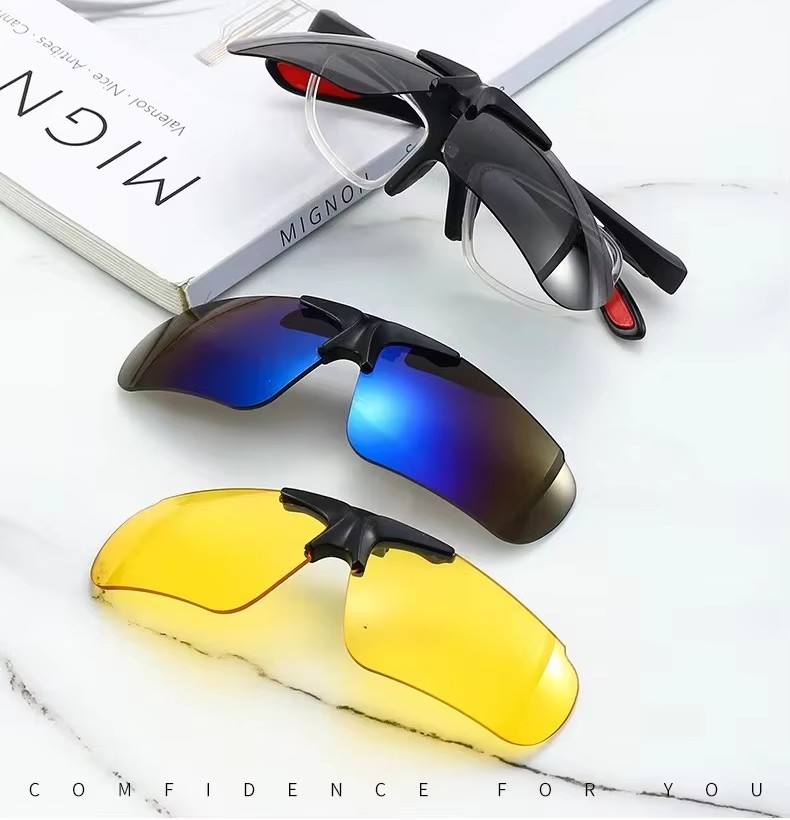 Unisex Retro Cycling Sunglasses Clip Polarizing Mirror Set Sports Sunglasses Myopia Glasses Frame Tide Reading Glasses Men Women