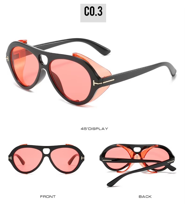 New Punk Sunglasses Trend Internet Celebrity Brand The Same Steam Glasses Personality Oval Sunglasses