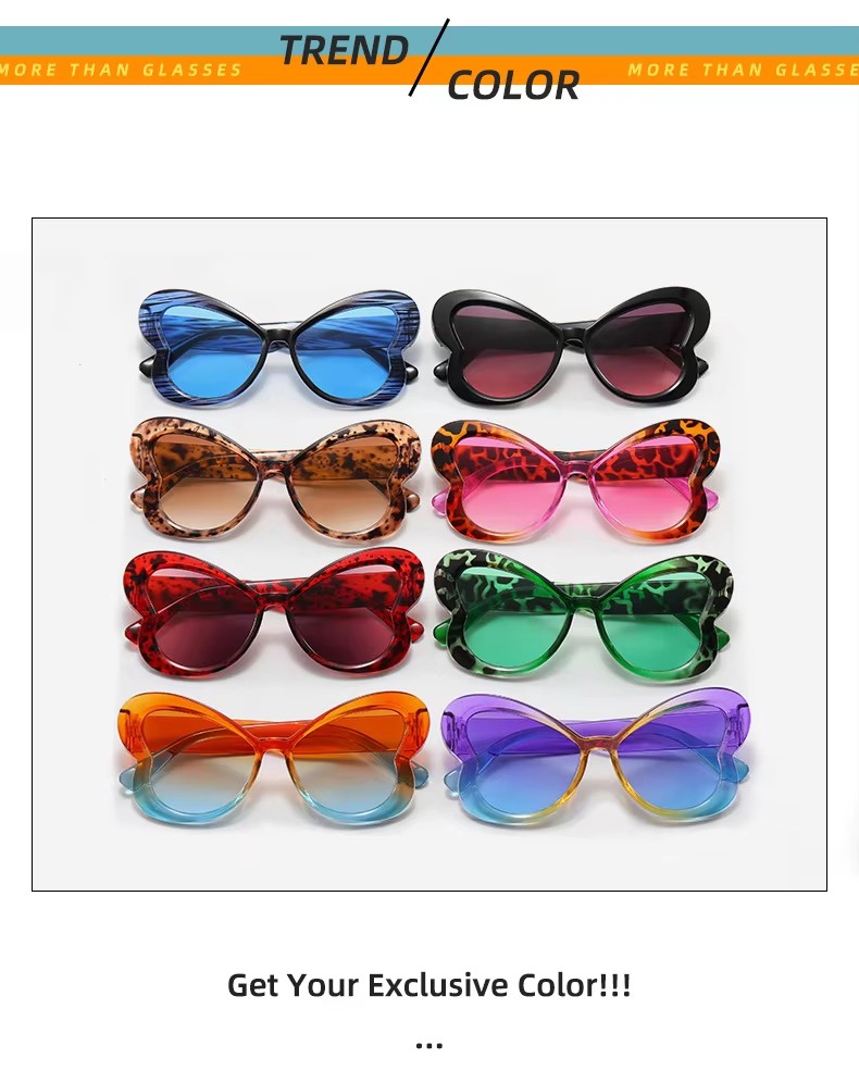 Wholesale Uv400 Protection Trend Gradient Heart-shaped Sunglasses Round Style Blue Red Pink Orange Frames Pc Material Men Women