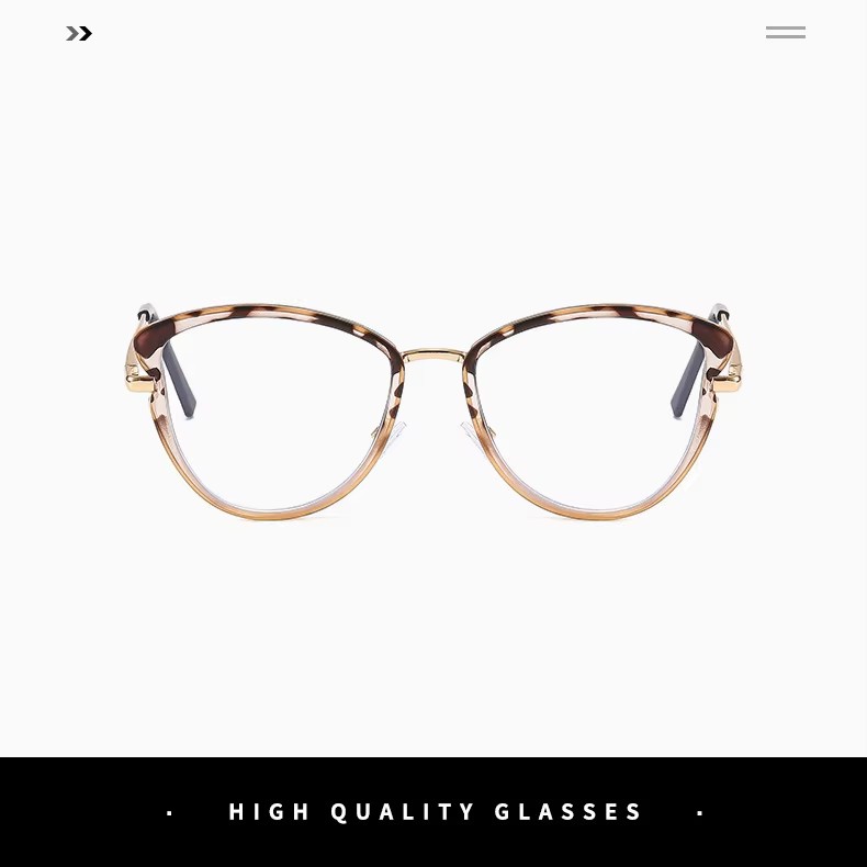 Tr90 Optical Cat Eye Glasses Women Ac Anti Blue Light Computer Gaming Eyewear Pc Coffee Gray Coffee Adults Reading Sun Sunglass