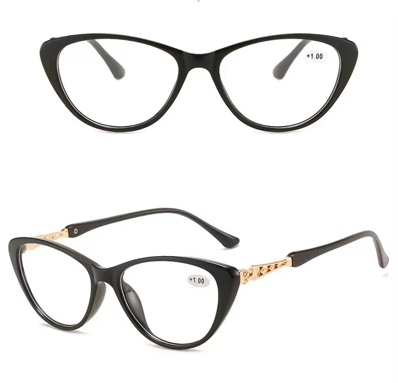 Fashionable Unisex High Definition Reading Glasses Retro Small Cat Eye Transparent Color Pc Frame For Middle-aged And Elderly