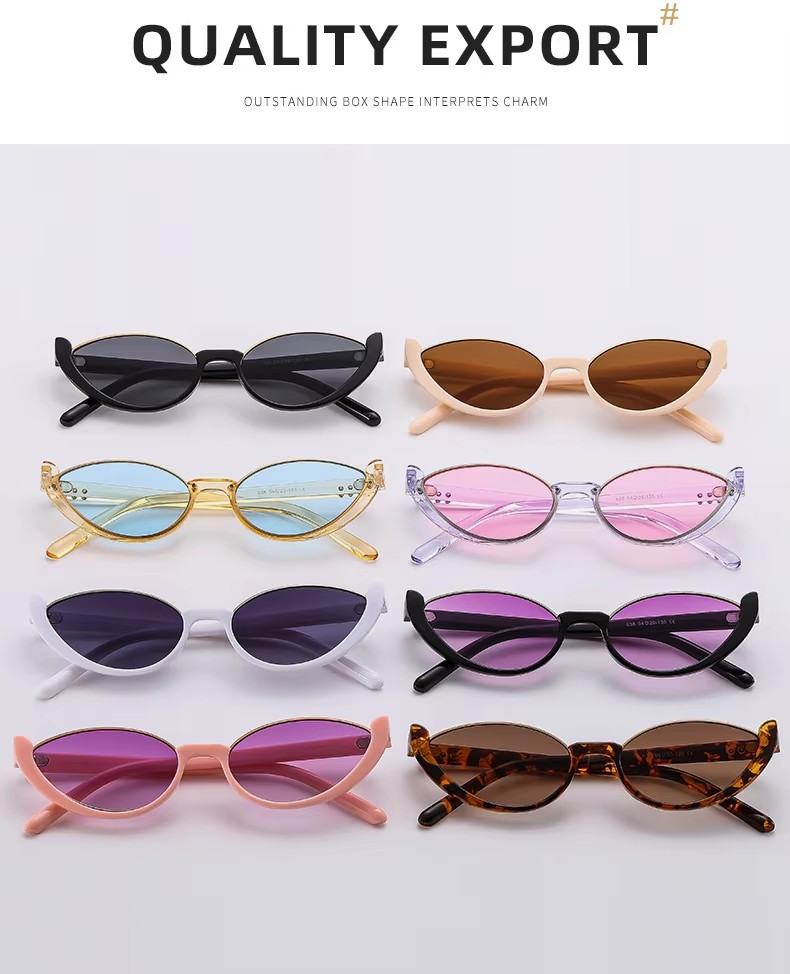 New Half Frame Cat Eye Sunglasses Street Shooting Fashion Style Pc Material Black White Frames Uv Lenses Wholesale Price Unisex