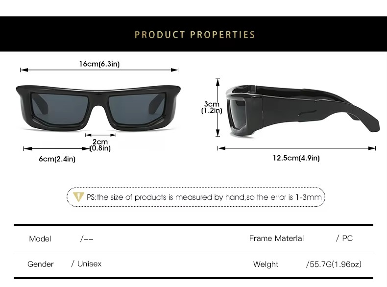 Newly Square Sunglasses Uv400 Protective Trend Y2k Wholesale Custom Logo Shades For Men And Women