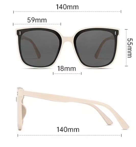 High-end Men's Women's Anti-ultraviolet Sunglasses Korean Version New Big Face Slimming Sunglasses Black White Gray Blue Resin