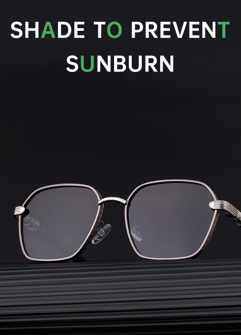 Trend Retro Square Metal Frame Sunglasses Uv400 Protection Unisex Gradient Lens Shades