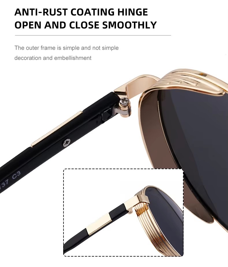 Outdoor Metal Round Frame Sunglasses Steampunk Retro Uv400 Shades For Men And Women