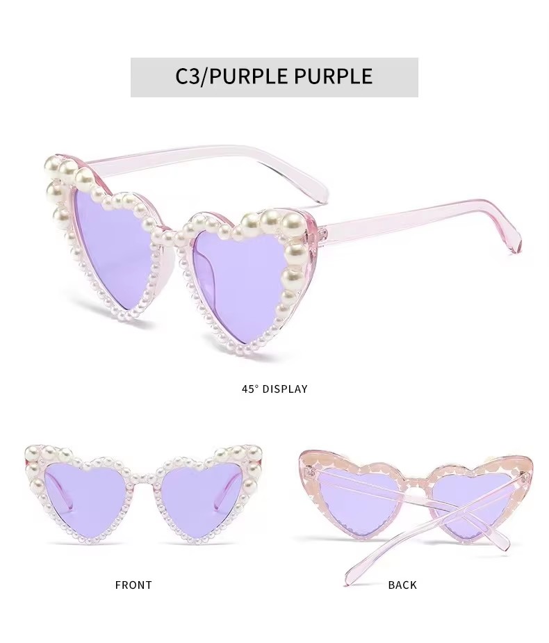 Fashionable Heart-shaped Ladies Reading Glasses With New Love Pearl Ball Decoration Hot In Europe And America