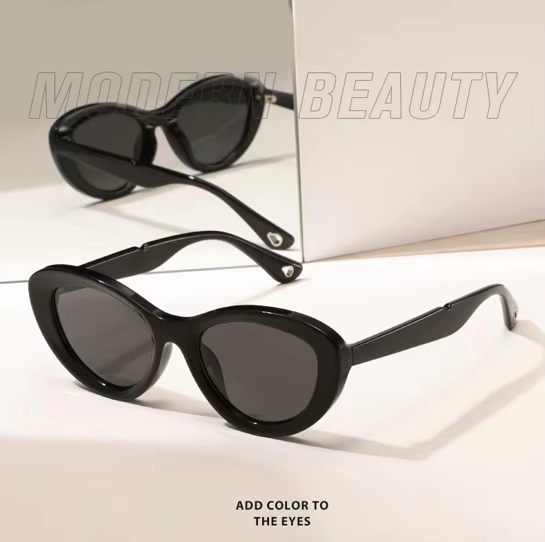 High-end Unisex Cat Eye Sunglasses High-grade Radiation Protection Sun Protection Black White Orange Frames Made Tr90 Tr Pc