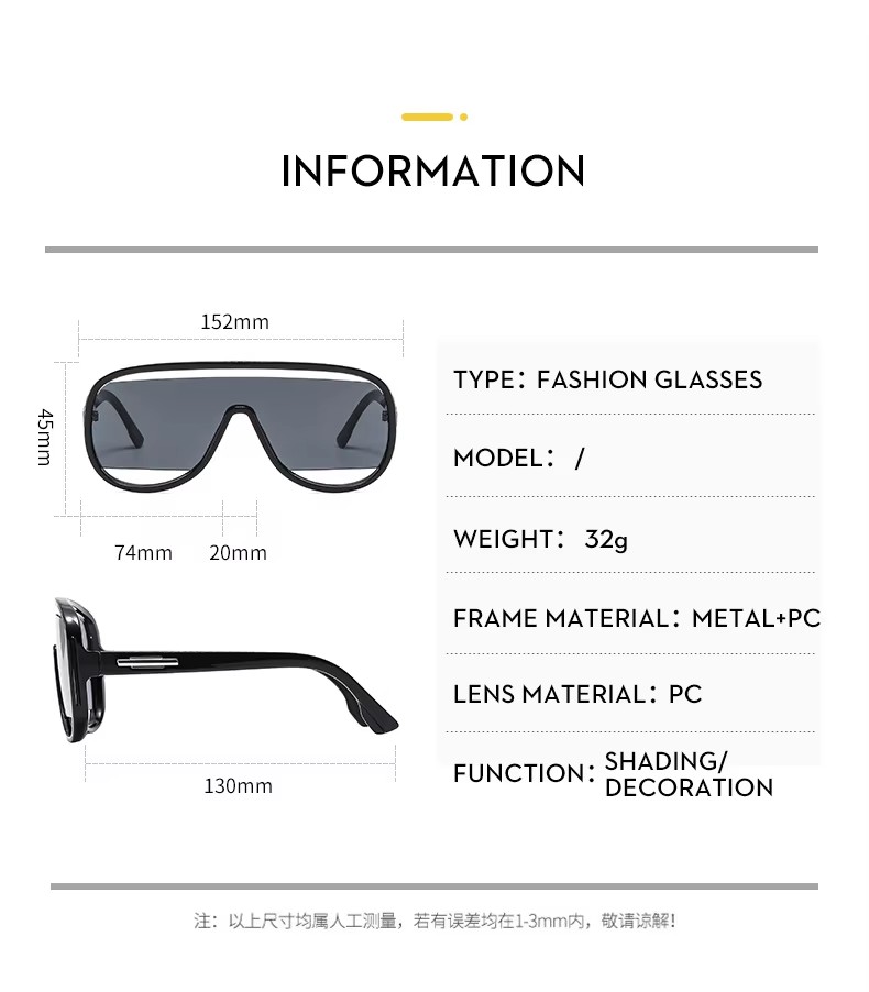 Fashion Designer Oversized Sunglasses For Men And Women Custom Logo Trend Shades