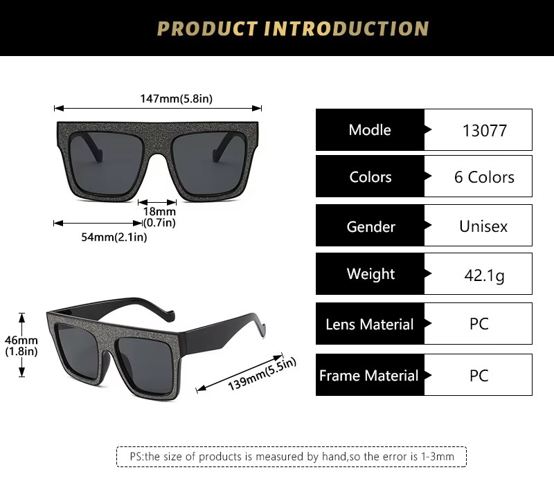 Fashion Trending Oversized Square Sunglasses Men Women High Quality Glass Lenses Gold White Silver Clear Metal Protective Boxed