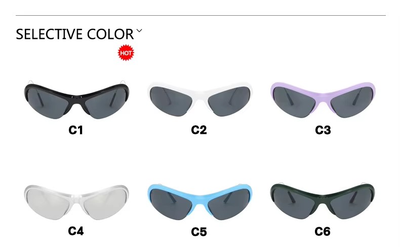 Vintage Half Frame Sunglasses Oversized Trendy Outdoor Shades Men Women Custom Logo Polarized Metal Frame Purple Blue Glass