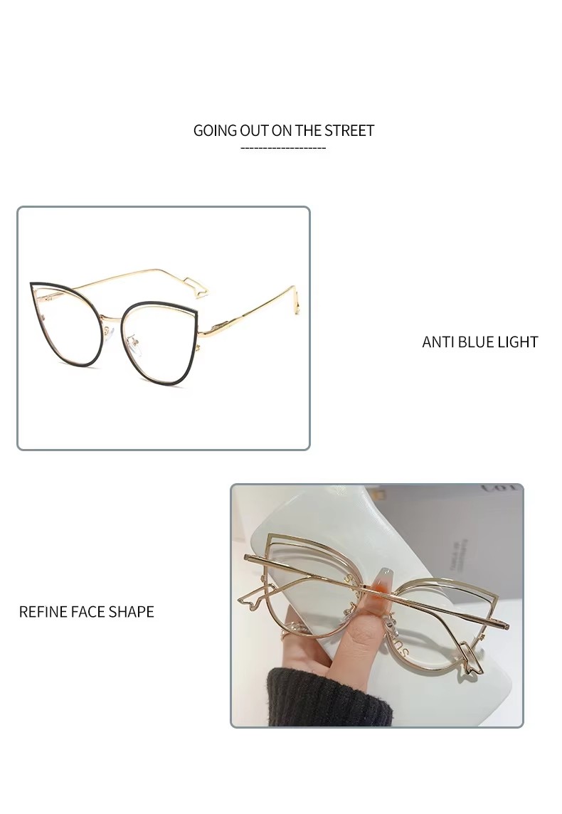 Trend Anti Blue Light Optical Frame Cat Eye Eyewear For Women