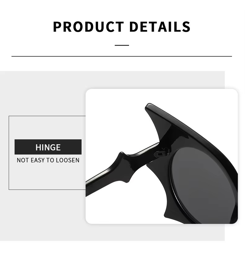 High Uv400 Shades Sunglasses Retro Vintage Trendy Bat Shaped Design Graybluec6 High Sun Protection Men Women Wholesale Party