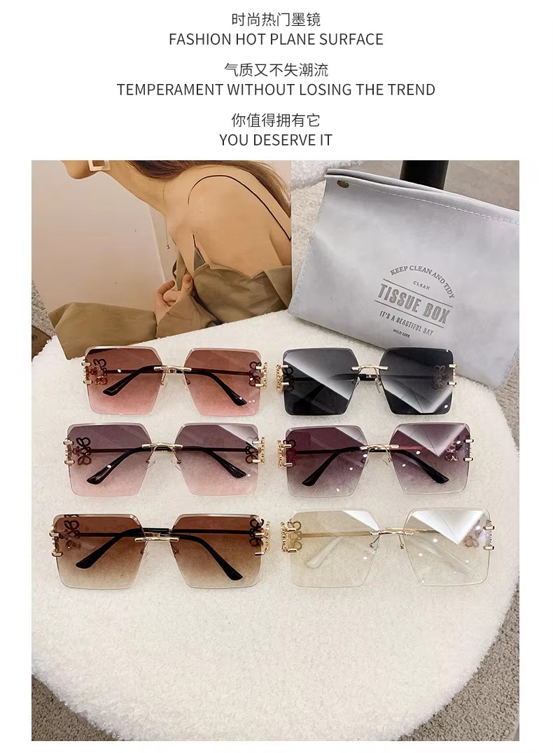 Fashion Sunglasses Trendy Metal Frame Street Shot Ladies Sunglasses Uv400 Protection