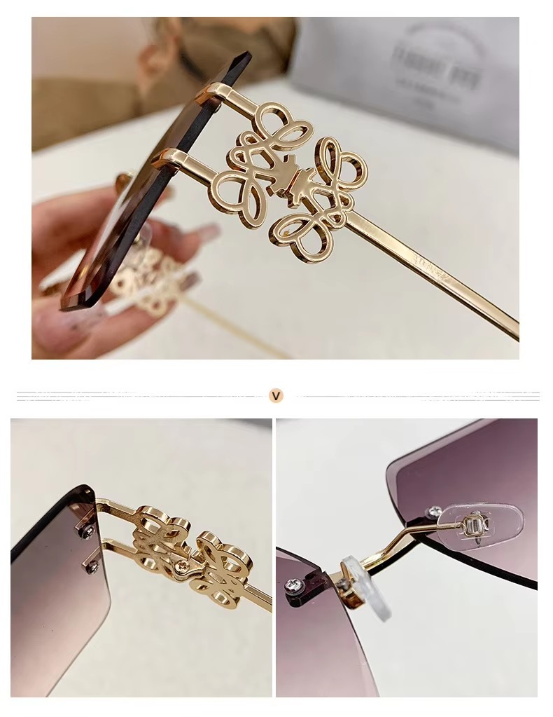 Fashion Sunglasses Trendy Metal Frame Street Shot Ladies Sunglasses Uv400 Protection