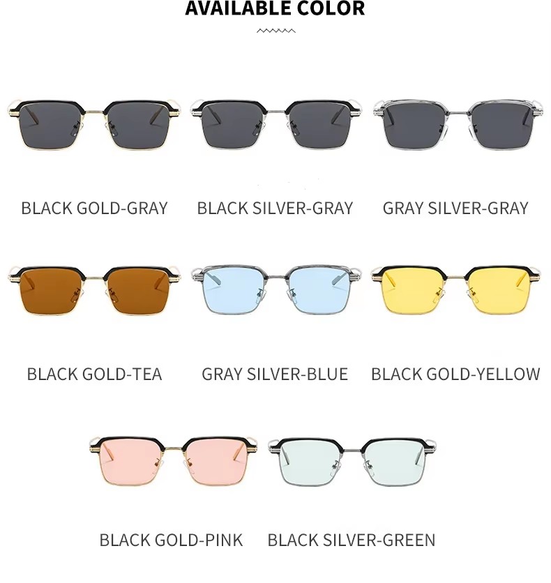 Retro Fashion Uv Protection Square Frame Sunglasses Men Women Gradient Lenses Travel Style Printed Logo Retro Eyeglasses Frames