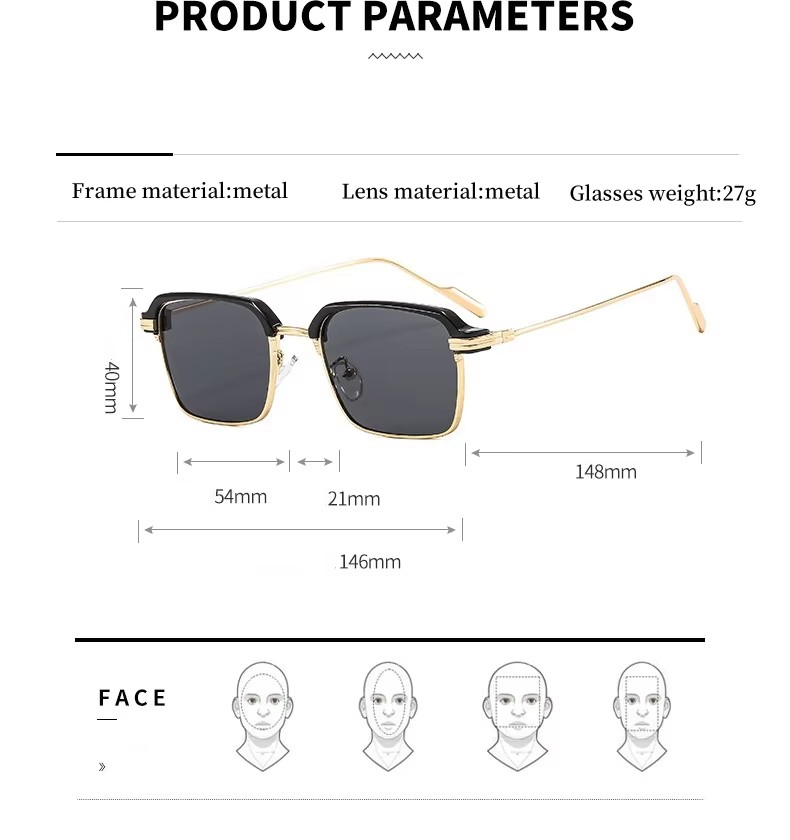 Retro Fashion Uv Protection Square Frame Sunglasses Men Women Gradient Lenses Travel Style Printed Logo Retro Eyeglasses Frames