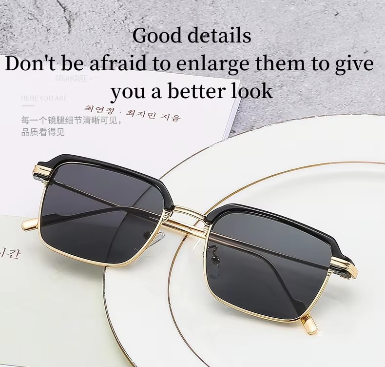 Retro Fashion Uv Protection Square Frame Sunglasses Men Women Gradient Lenses Travel Style Printed Logo Retro Eyeglasses Frames