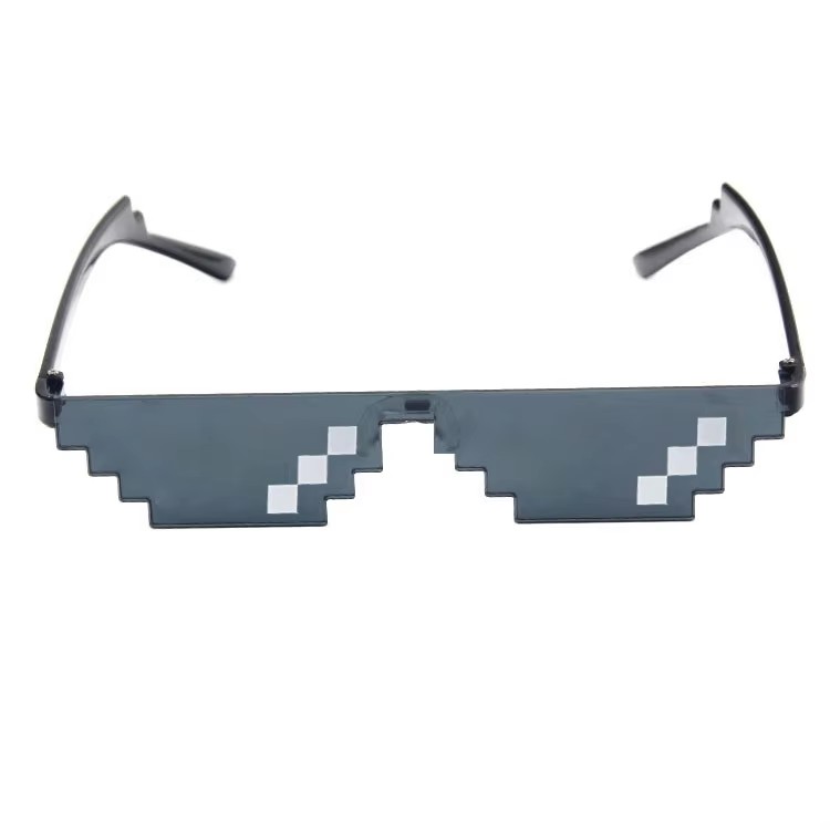 Pixel Code Amuse Party Sunglasses Unisex Square Frame In Blue Black Red Yellow C6 C2 With Polarized Glass Lenses