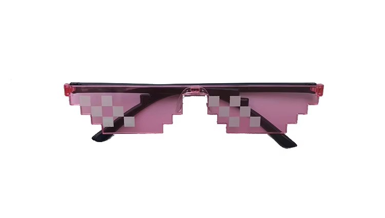 Pixel Code Amuse Party Sunglasses Unisex Square Frame In Blue Black Red Yellow C6 C2 With Polarized Glass Lenses