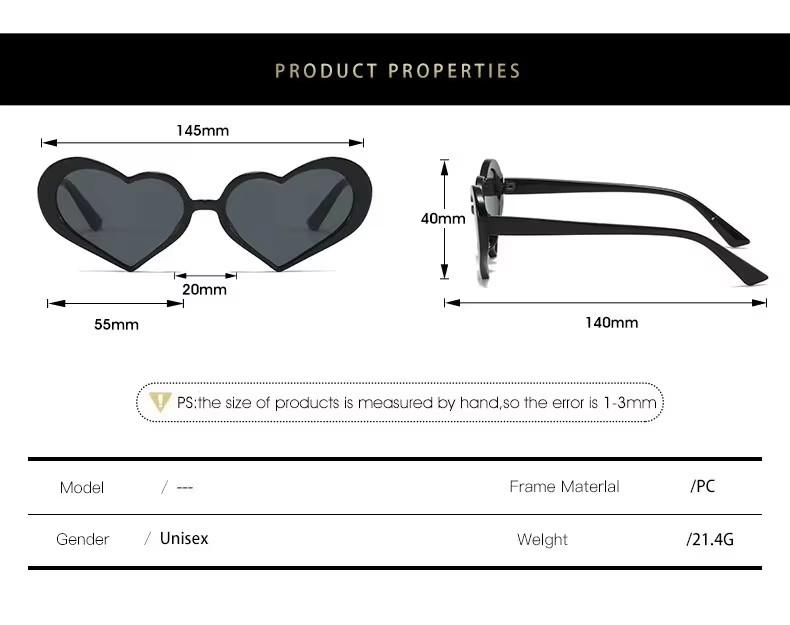 2023 Trend Luxury Sunglasses Love Hearts Peach Shaped Shades For Girls Yellow Resin Frame Packaging Brand Logo Wholesale Fashion