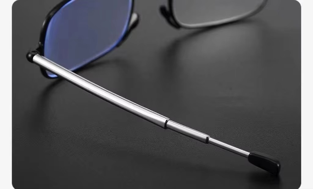 Ultra-light Anti-blue Light Reading Glasses Men Women Telescopic Rod Portable Fashionable Blackred +1.0 Lens Resin Metal