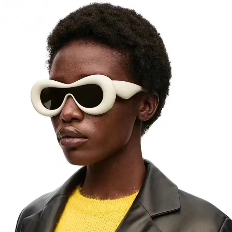 Oversized Thick Shades Inflated Frame Oval Y2k Sunglasses Futuristic Eyewear Aesthetic Sun Glasses For Women Men