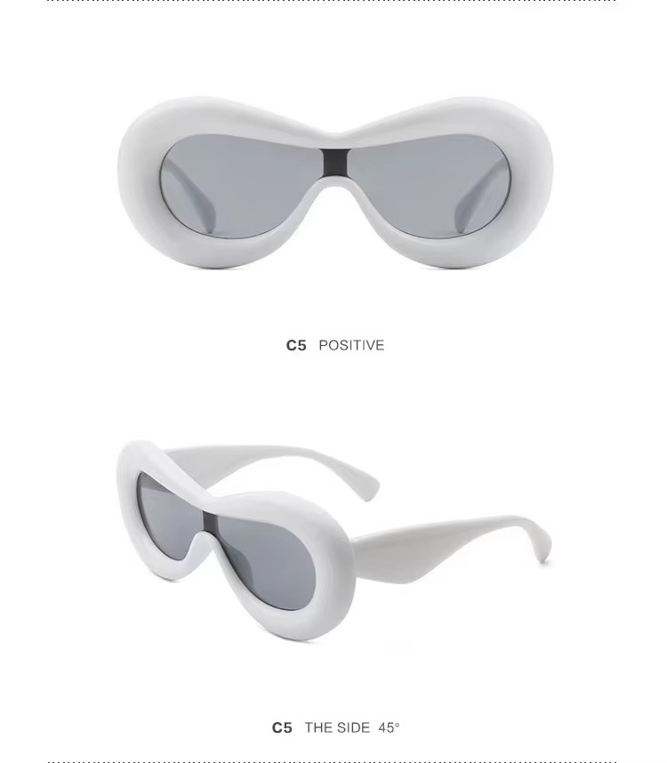 Oversized Thick Shades Inflated Frame Oval Y2k Sunglasses Futuristic Eyewear Aesthetic Sun Glasses For Women Men