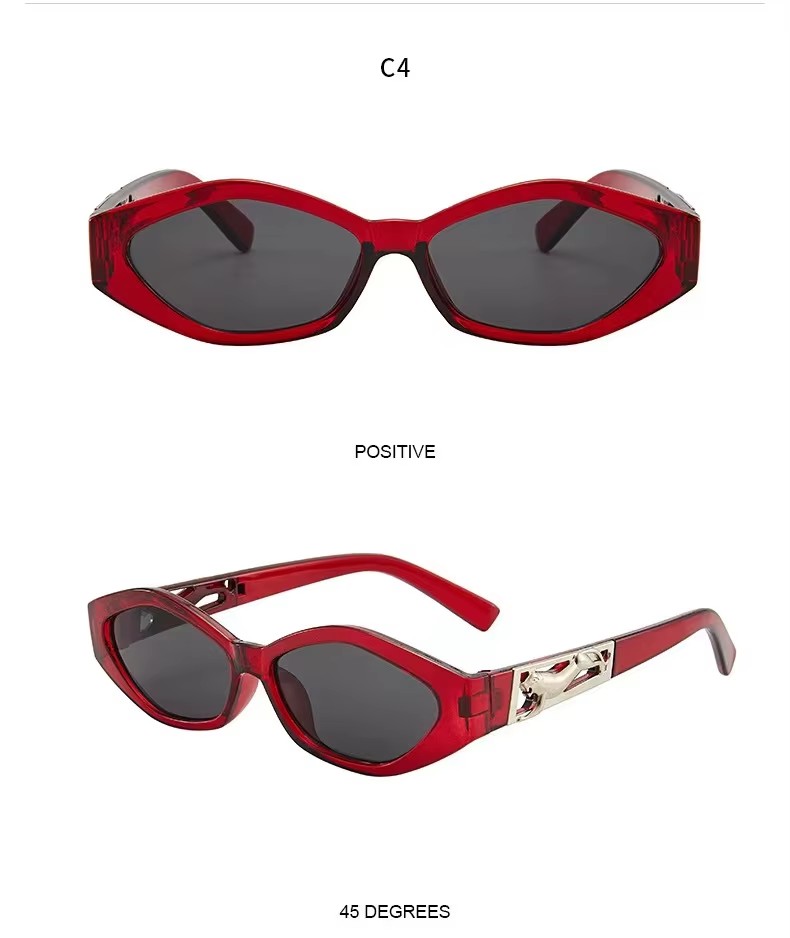 Small Square Vintage Trendy Sunglasses For Women And Men Fashion Sunglasses With Black White Red C5 Frame Colors Pc Material